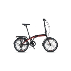 Kron Fold 3.0 V Fren 20” Jant Katlanabilir Bisiklet Siyah-Kırmızı (2022 Model)