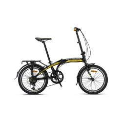 Kron Fold 3.0 V Fren 20” Jant Katlanabilir Bisiklet Siyah-Sarı (2022 Model)
