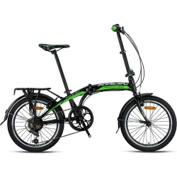 Kron Fold 3.0 V Fren 20” Jant Katlanabilir Bisiklet Siyah-Yeşil (2022 Model)