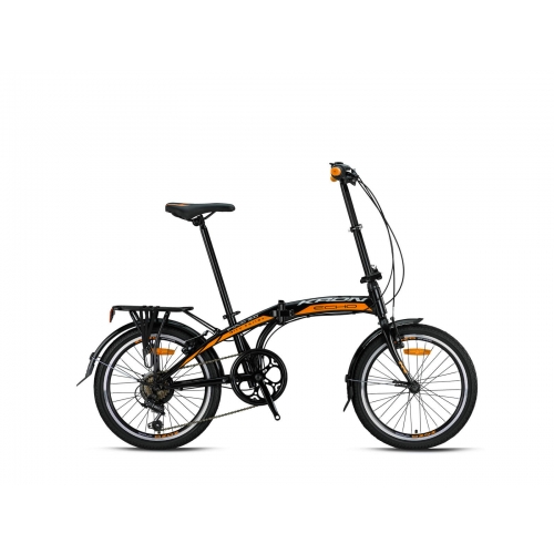 Kron Fold 3.0 V Fren 20” Jant Katlanabilir Bisiklet Siyah-Turuncu (2022 Model)